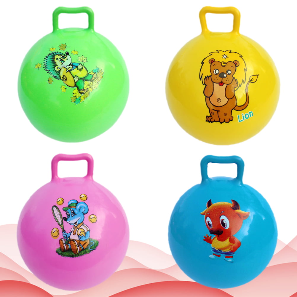 4pcs Bouncing Ball Inflatable Exercise Ball Jumping Ball Fitness Balance Jumping Toy for Kindergarten Children (Random Color)
