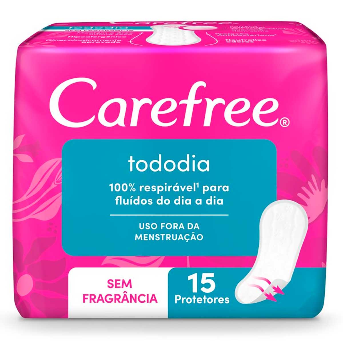 Protetor Diario Todo Dia sem Perfume Carefree 15 Unidades