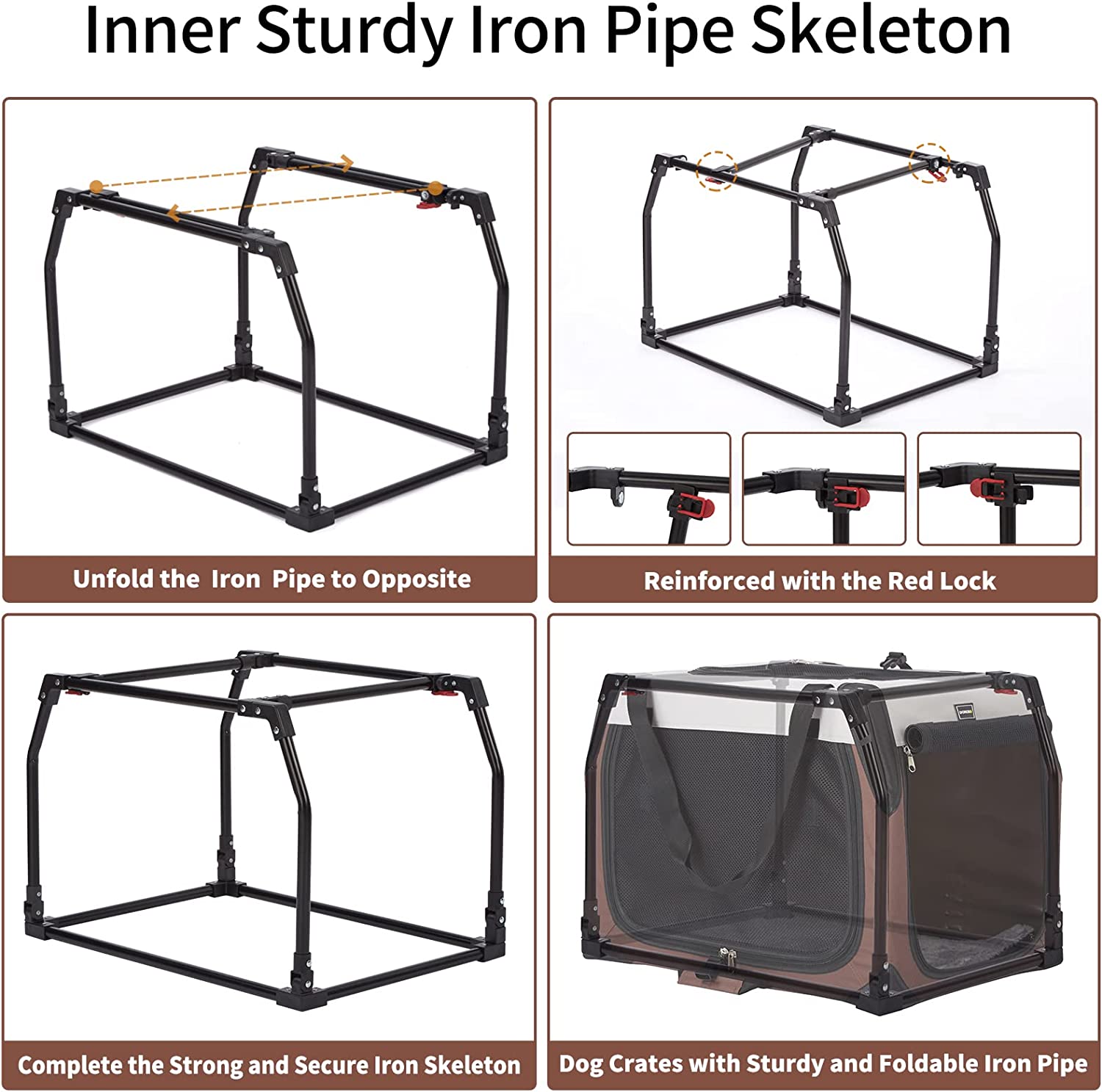 Dog Crates for Medium Dogs， Portable Collapsible Three Door Dog Kennel and Houses， Soft-Sided Cage for Indoor Training and Outdoor Travel with Pad (Medium (36