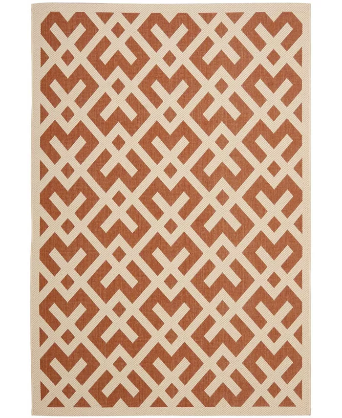 Safavieh Courtyard Terracotta and Bone 8' x 11' Outdoor Area Rug