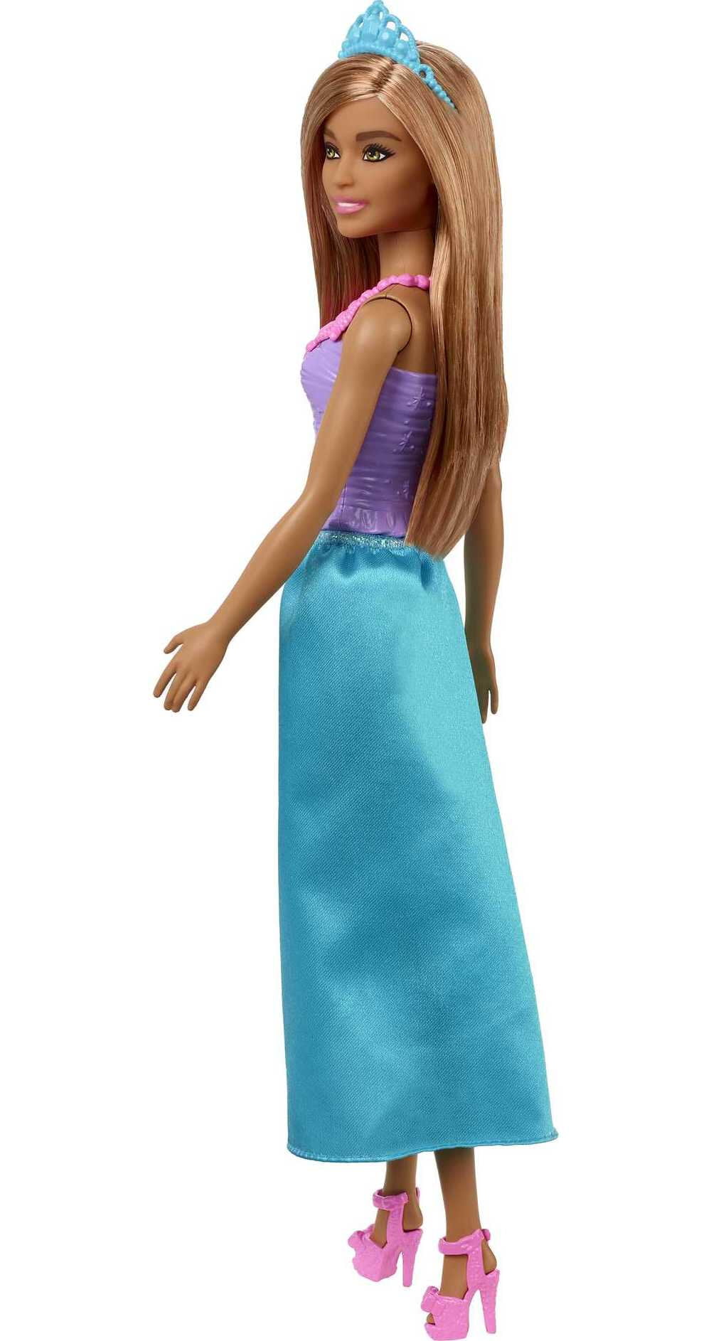Barbie Dreamtopia Doll & Accessories, Brunette Hair with Removable Blue Skirt, Shoes & Tiara
