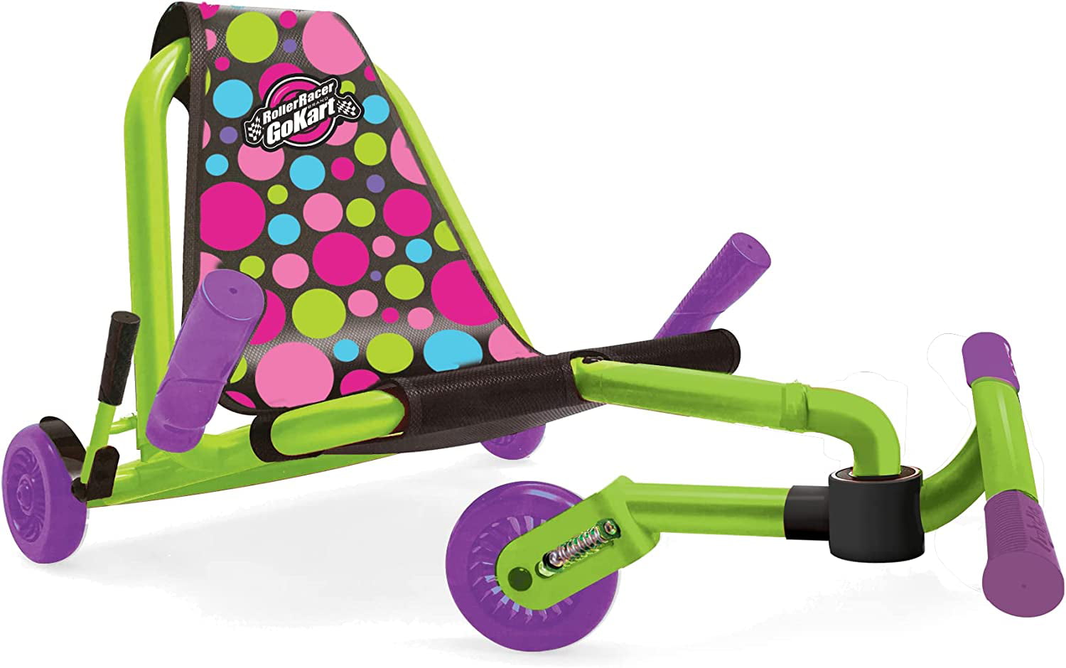 Roller Racer Purple and Green Go Kart， - Swing Side-to-Side for Amazing Ride， Powered by Zig-Zag Motion
