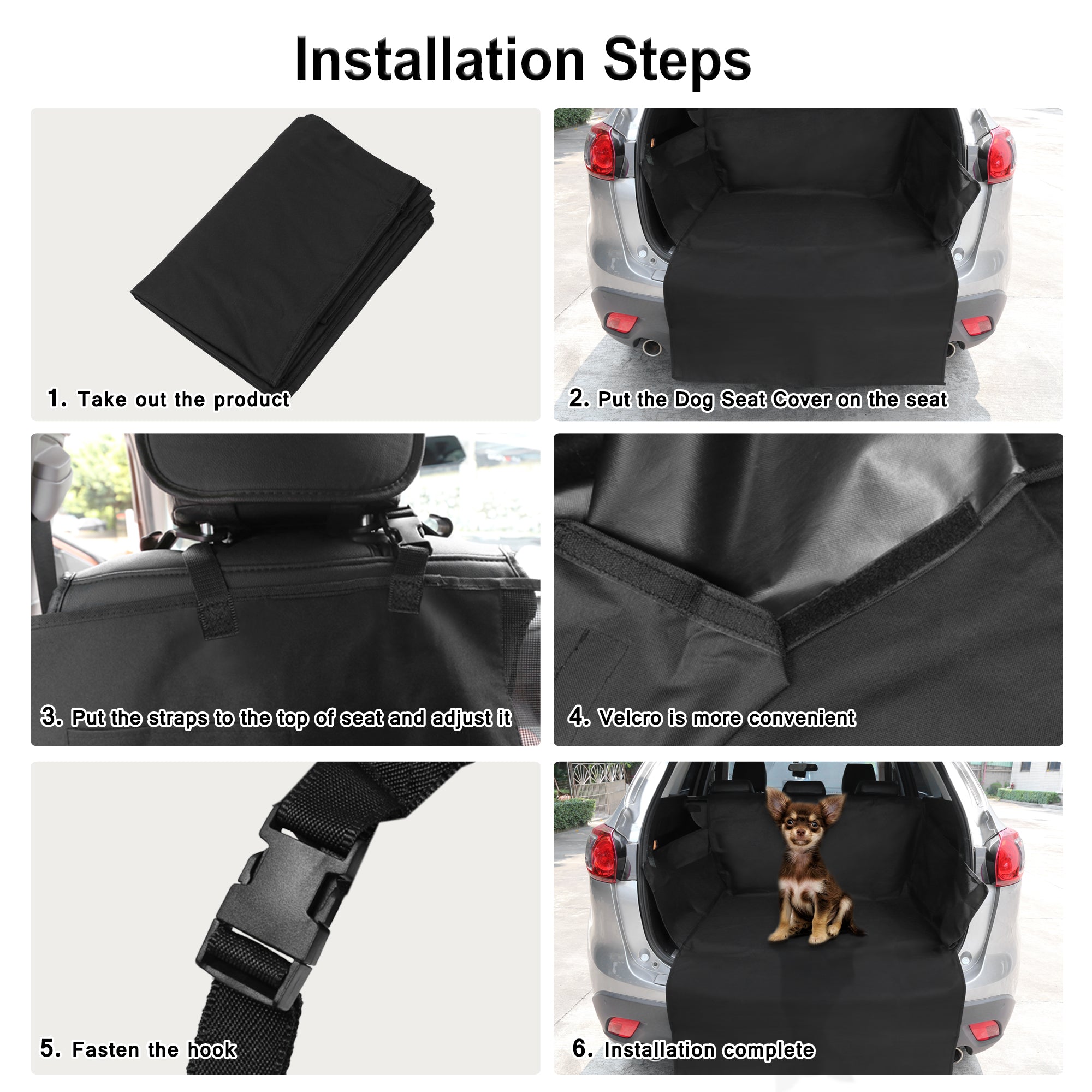Car Dog Rear Trunk Cover Cargo Liner Black Pet Waterproof Non-slip Protector