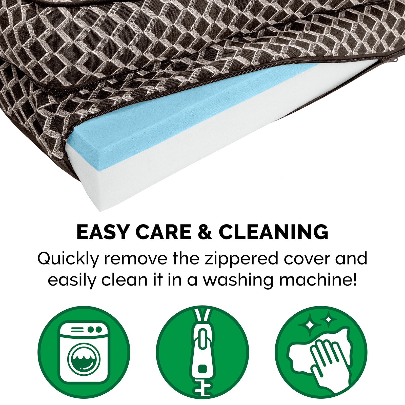 FurHaven Pet Products | Cooling Gel Memory Foam Orthopedic Plush and Decor Comfy Couch Pet Bed for Dogs and Cats， Diamond Brown， Large