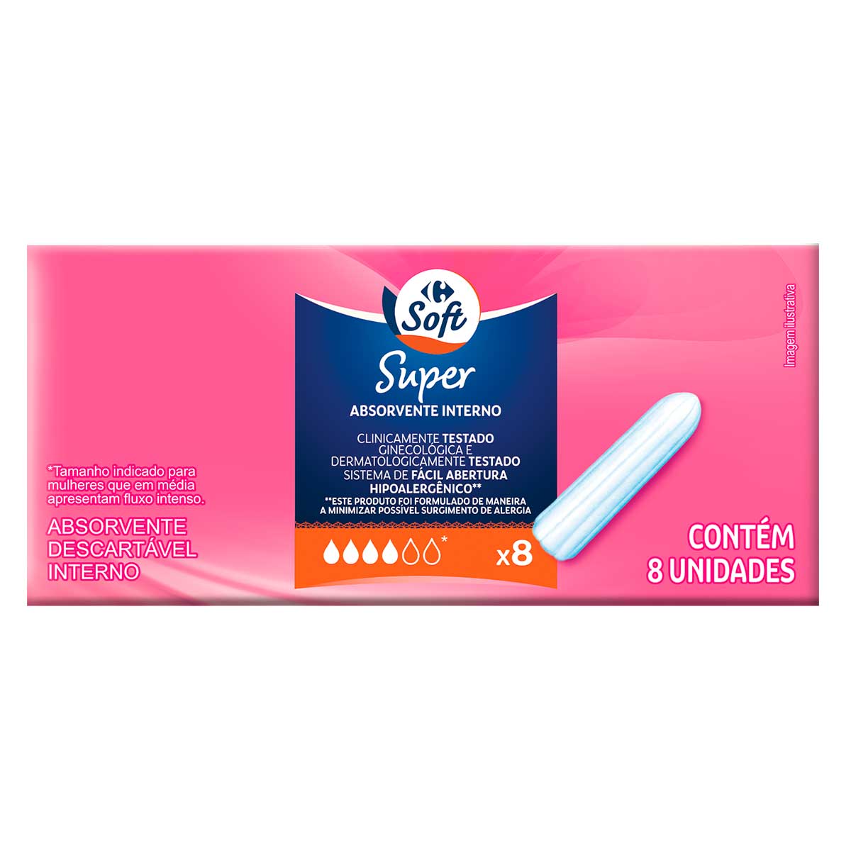 Absorvente Intimo Carrefour Super 8 unidades