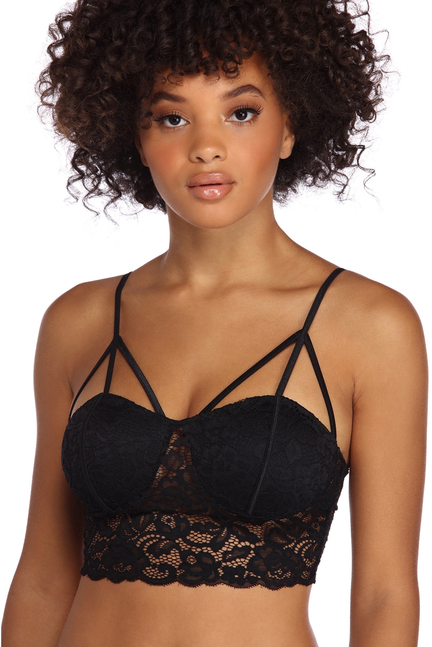 Caged In Lace Long Line Bralette