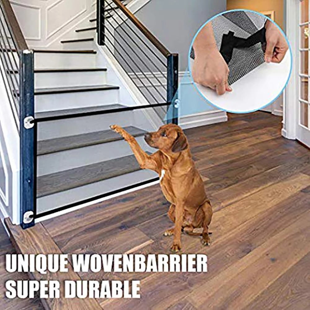 NKTIER Magic Gate For Dogs，Mesh Dog Gate， Pet Safety Guard Home Outside Doorway Gate For Stairs， Outdoor Doorways Pet Isolation Net