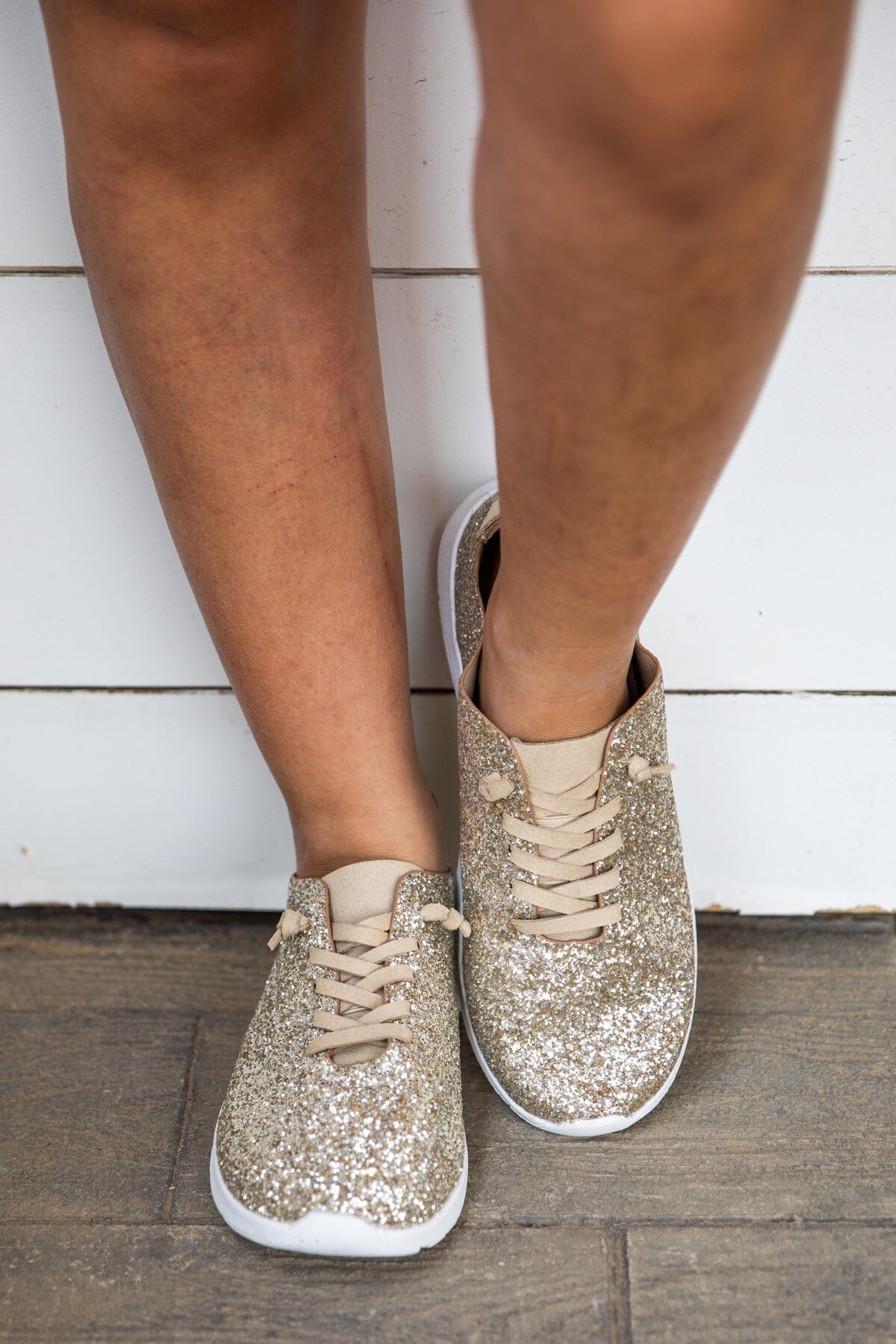 Gold Glitter Sneakers