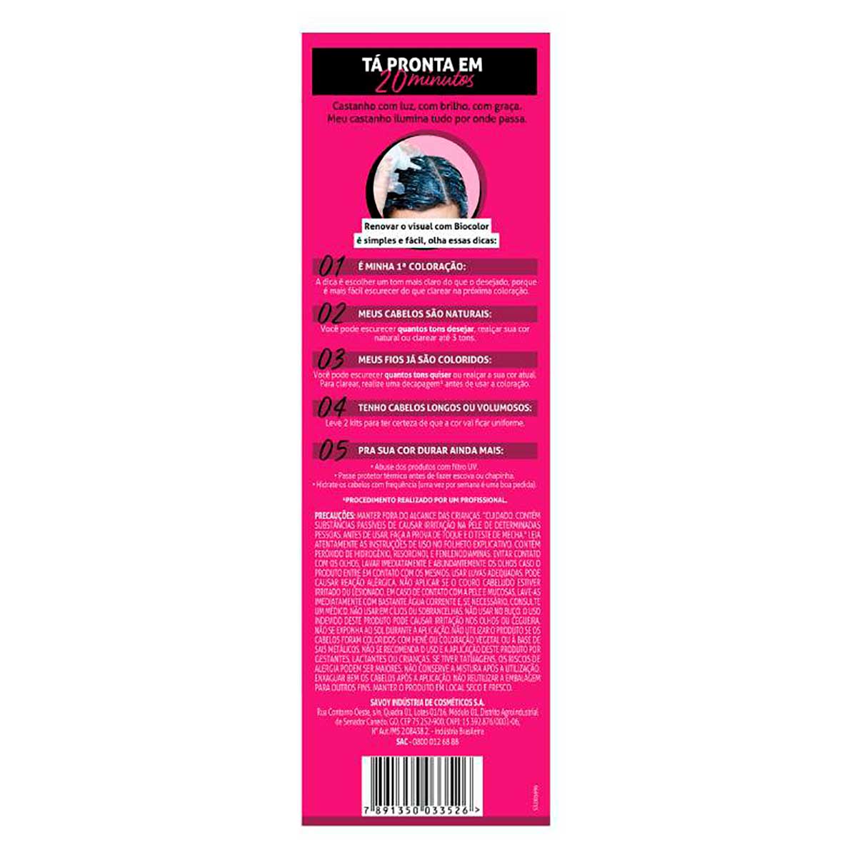 Tinta de Cabelo Biocolor Mini Kit Marrom Natural Irresistivel 6.7