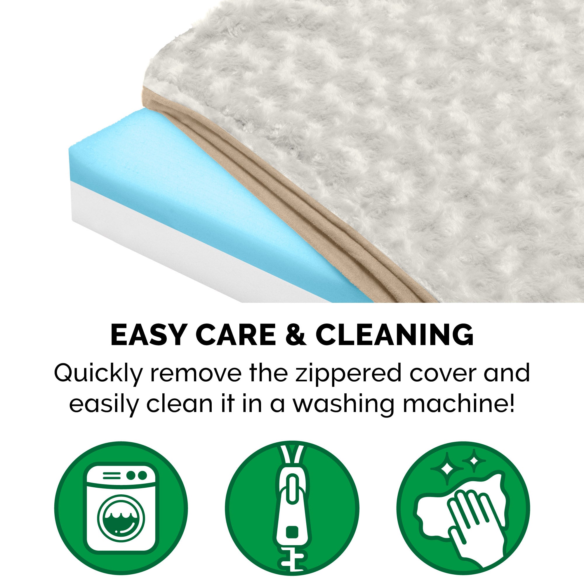 FurHaven Pet Products | Deluxe Cooling Gel Memory Foam Orthopedic Ultra Plush Mattress Pet Bed for Dogs and Cats， Cream， Medium