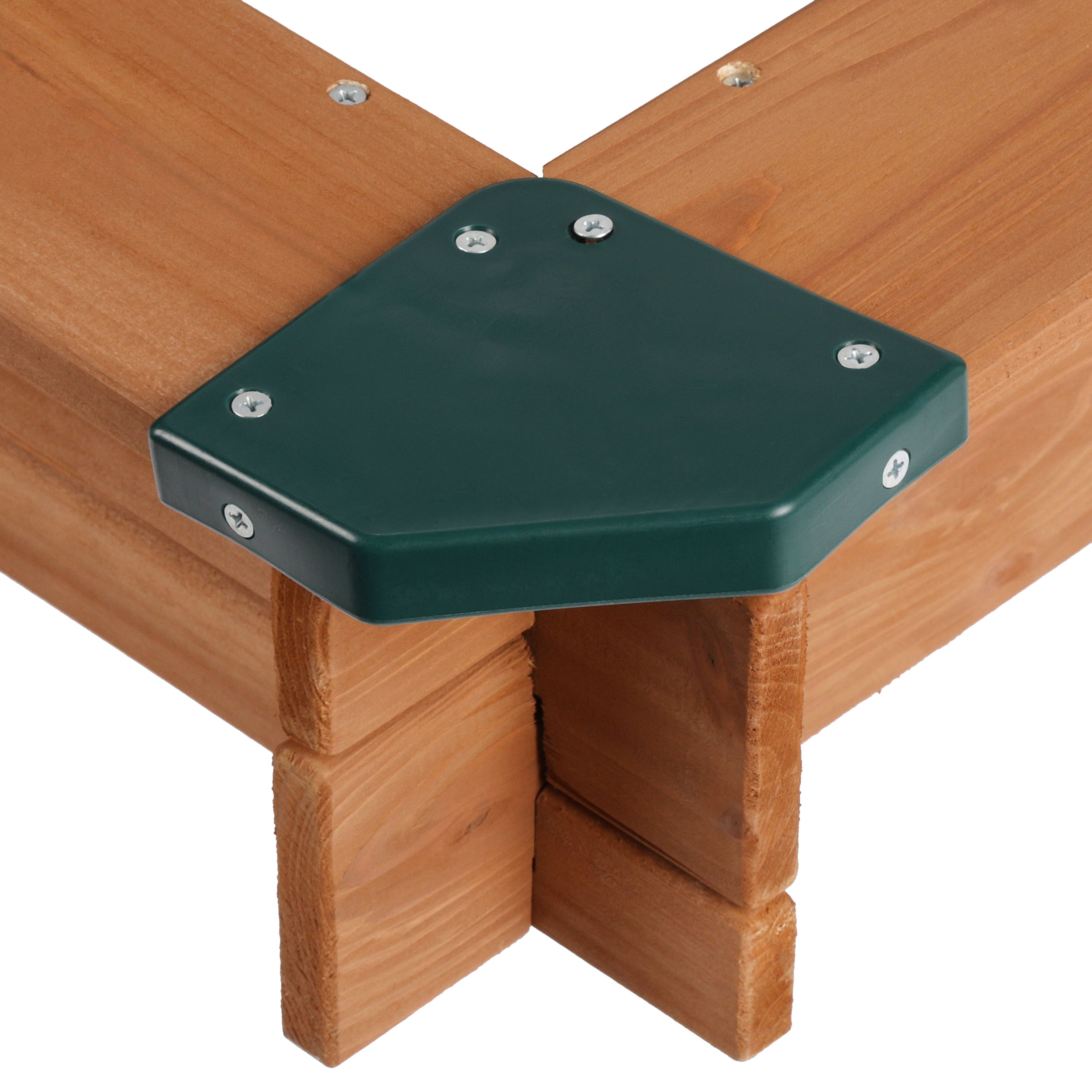 Gorilla Playsets 02-3019 Wooden Interlocking Sandbox with Umbrella and Cover - 45.5 in. W x 45.5 in. D x 8 in. H