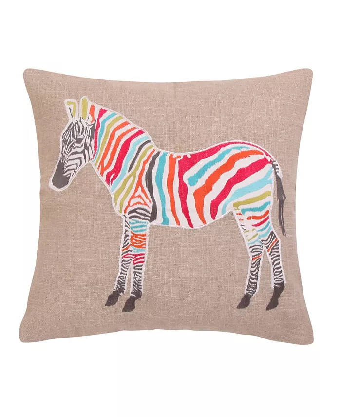 Levtex Mirage Zebra Sparkle Burlap Decorative Pillow， 20