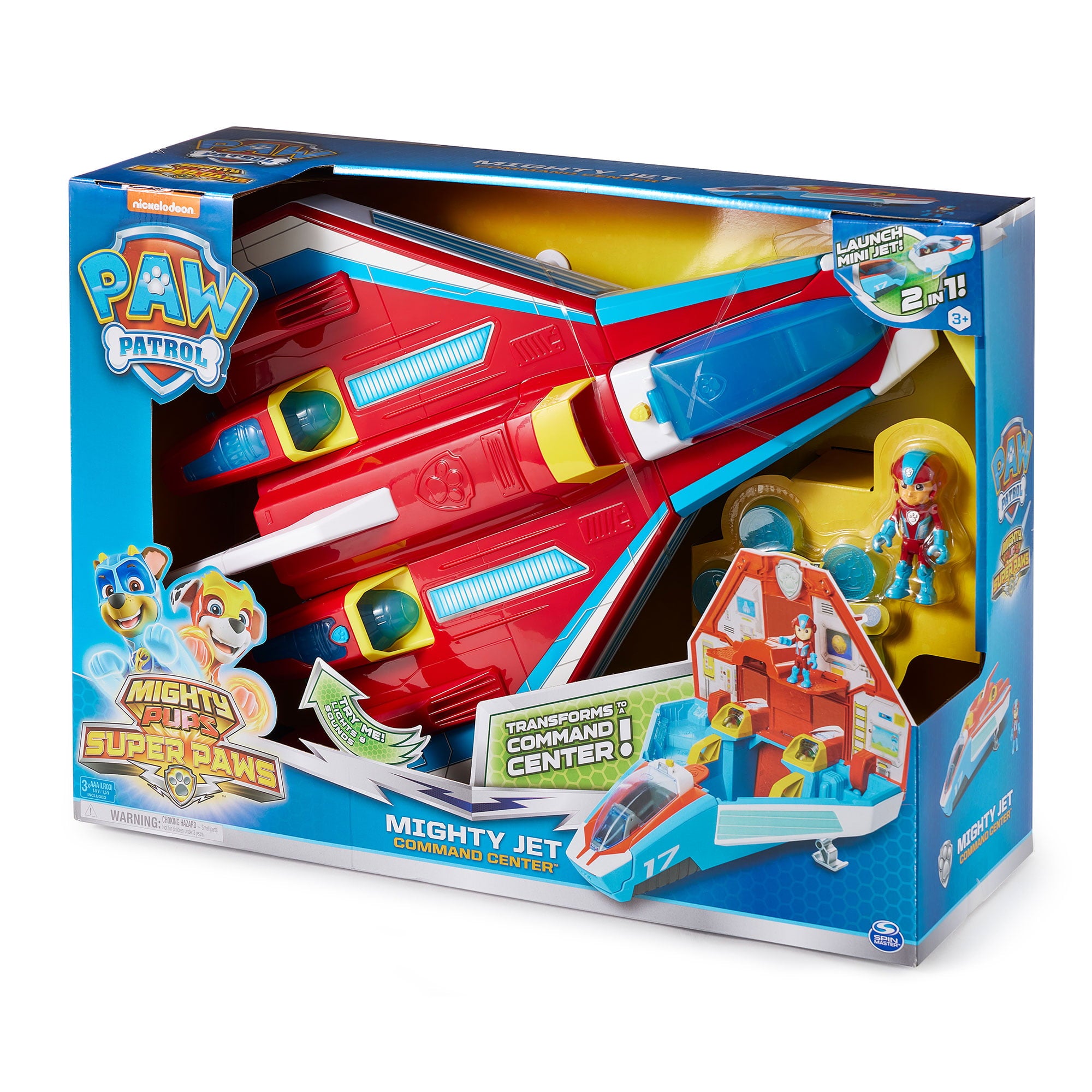 Paw Patrol Super Paws 2 in 1 Transforming Mighty Pups Jet Command Center
