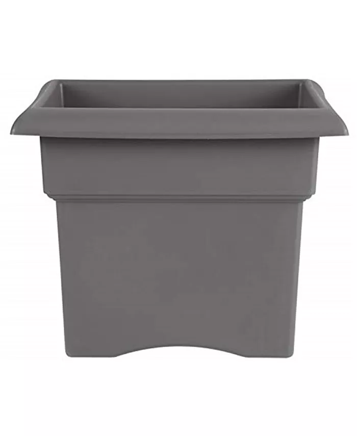 Bloem Veranda Deck Box Planter Square VER18908， Charcoal Gray， 18