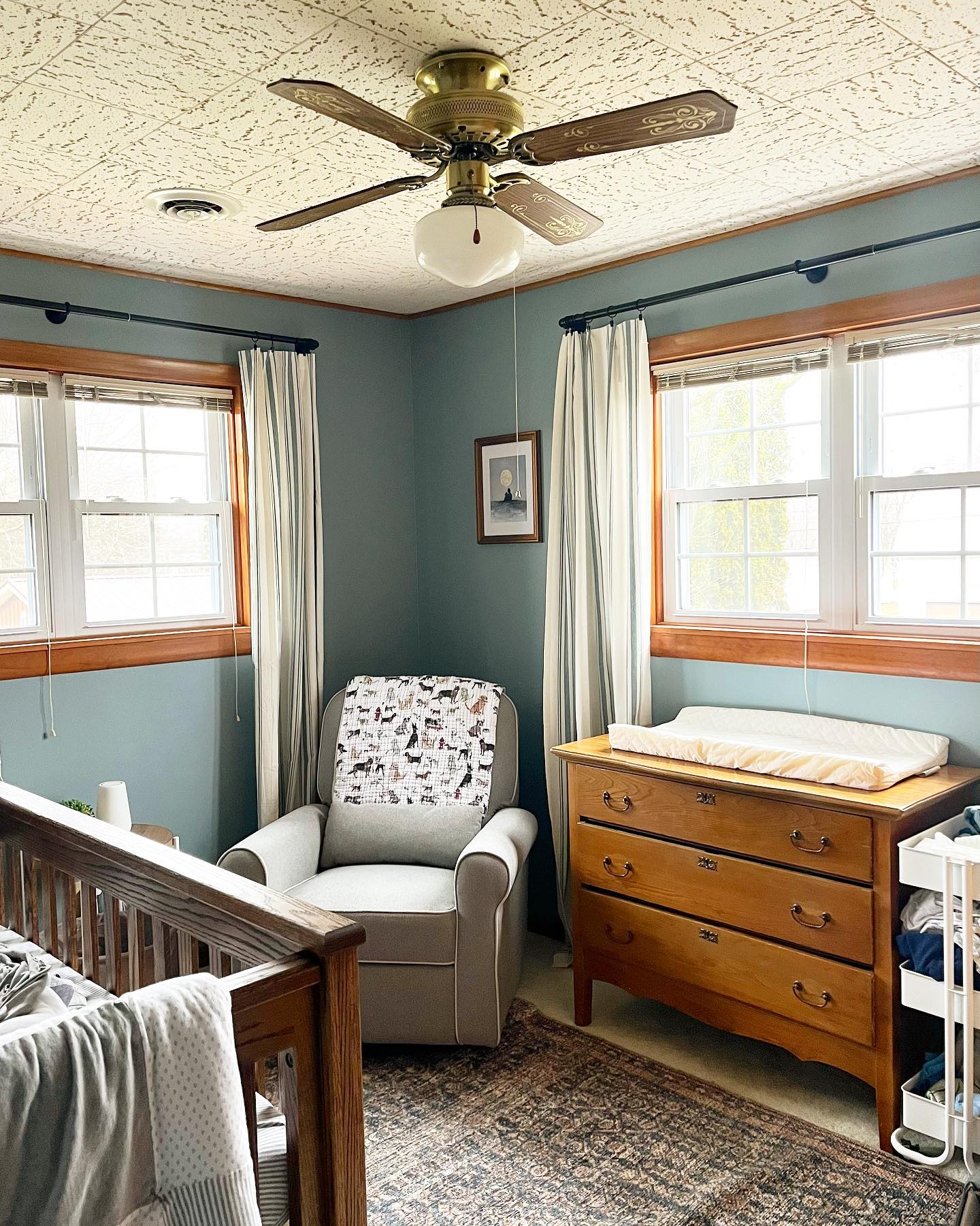 Farmhouse Stripe Yarn Dyed Recycled Cotton Window Curtain Panel Set