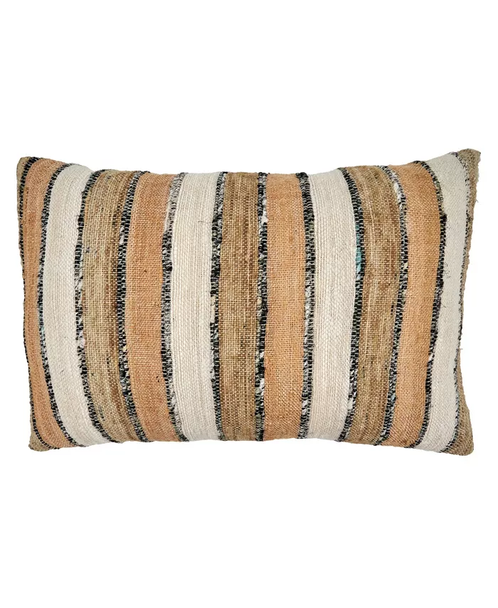 Saro Lifestyle Striped Decorative Pillow， 16