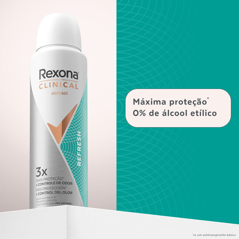 Antitranspirante Aerossol Refresh Rexona Clinical 150ml Spray