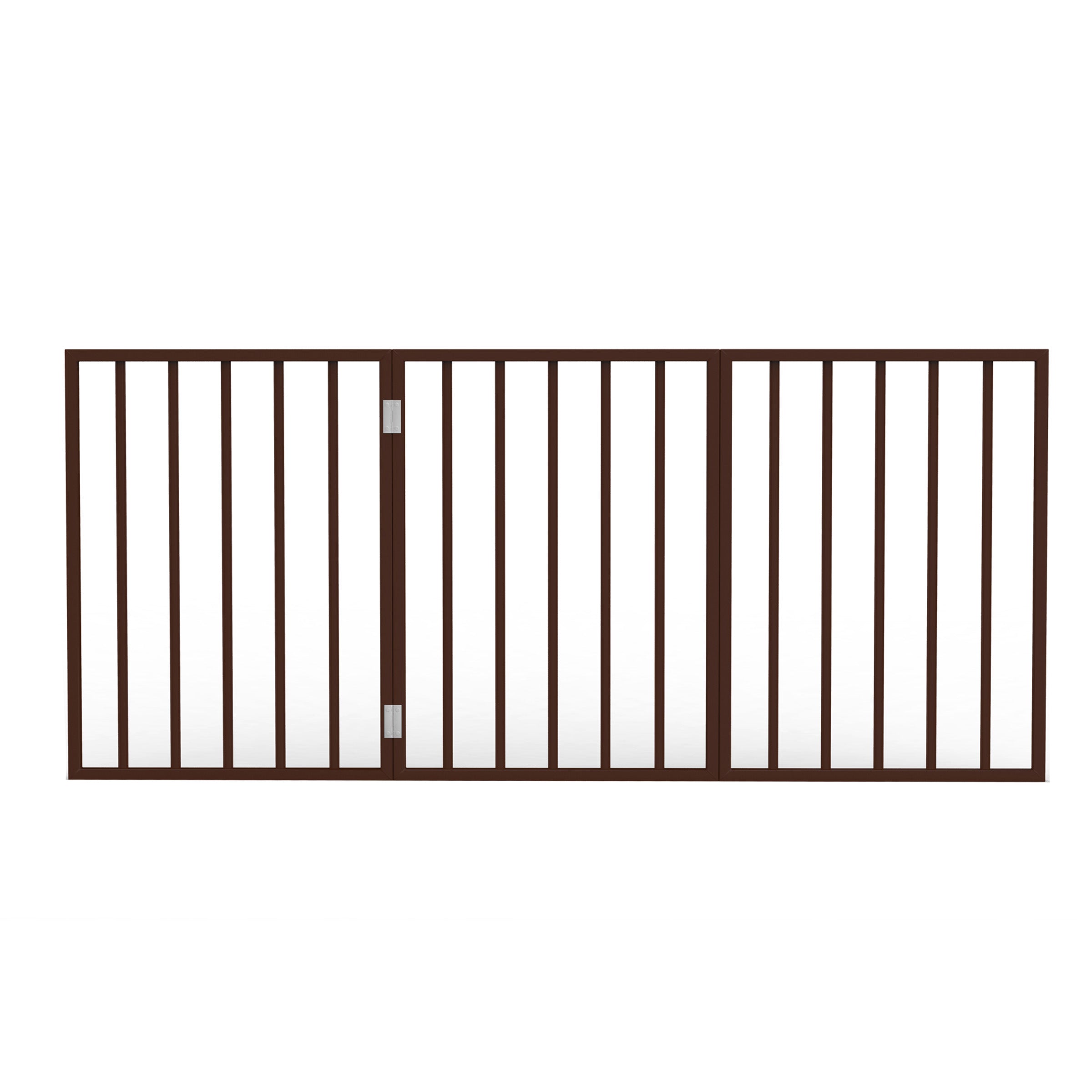 Indoor Pet Gate - 3-Panel Retractable Dog Gate for Stairs or Doorways - 24-Inch Freestanding Folding Pet Fence for Cats and Dogs by PETMAKER (Brown)