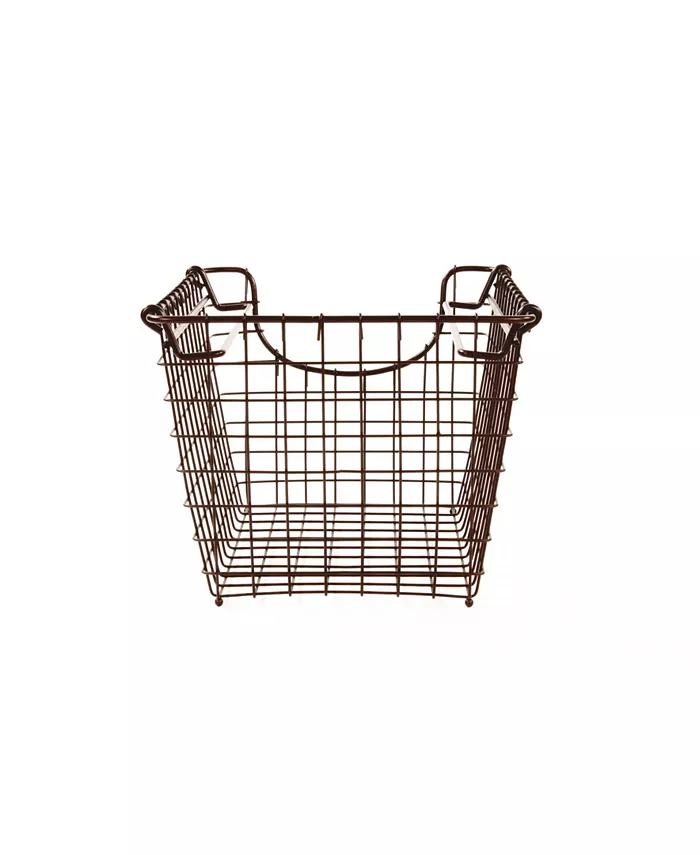 Spectrum Diversified Scoop Stackable Wire Storage Basket， Medium