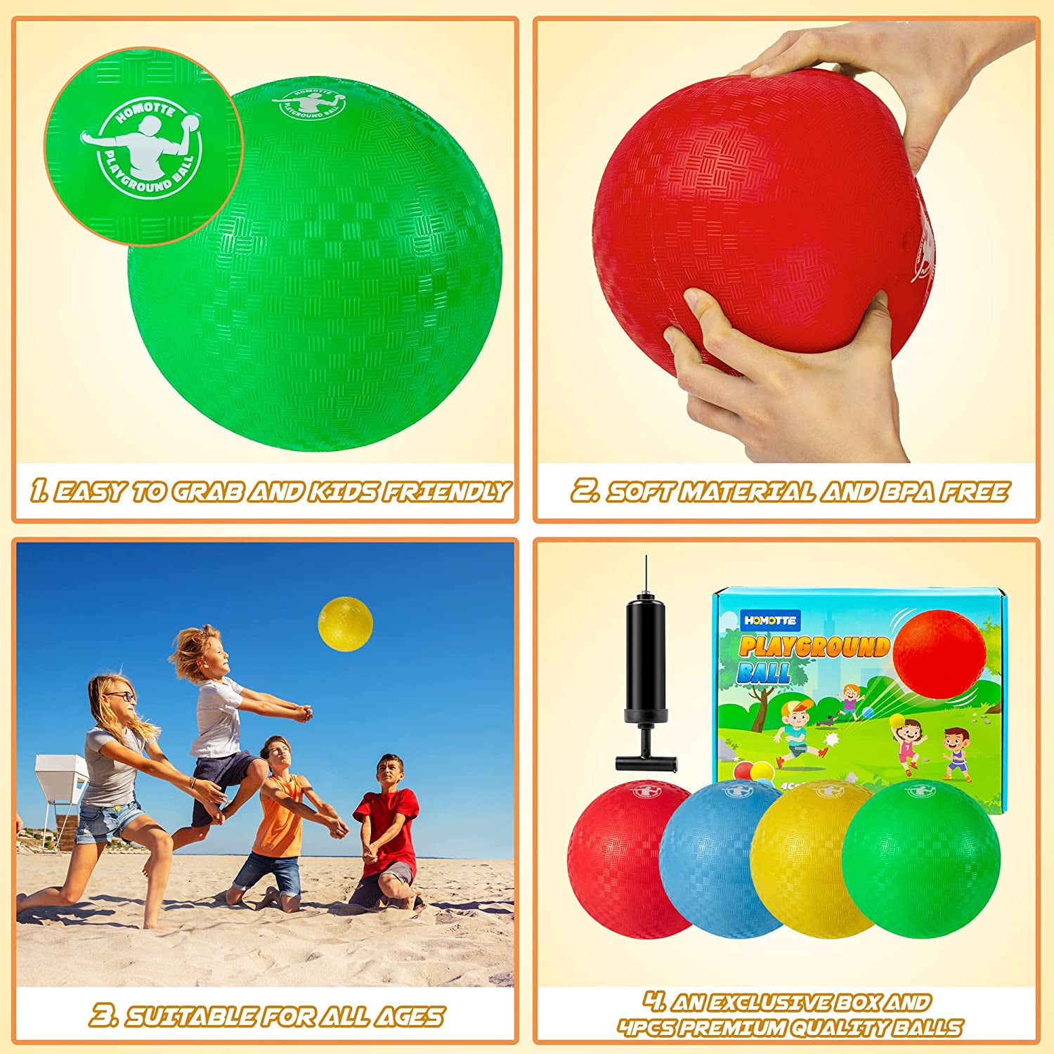 Homotte Dodgeballs Playground Balls 8.5