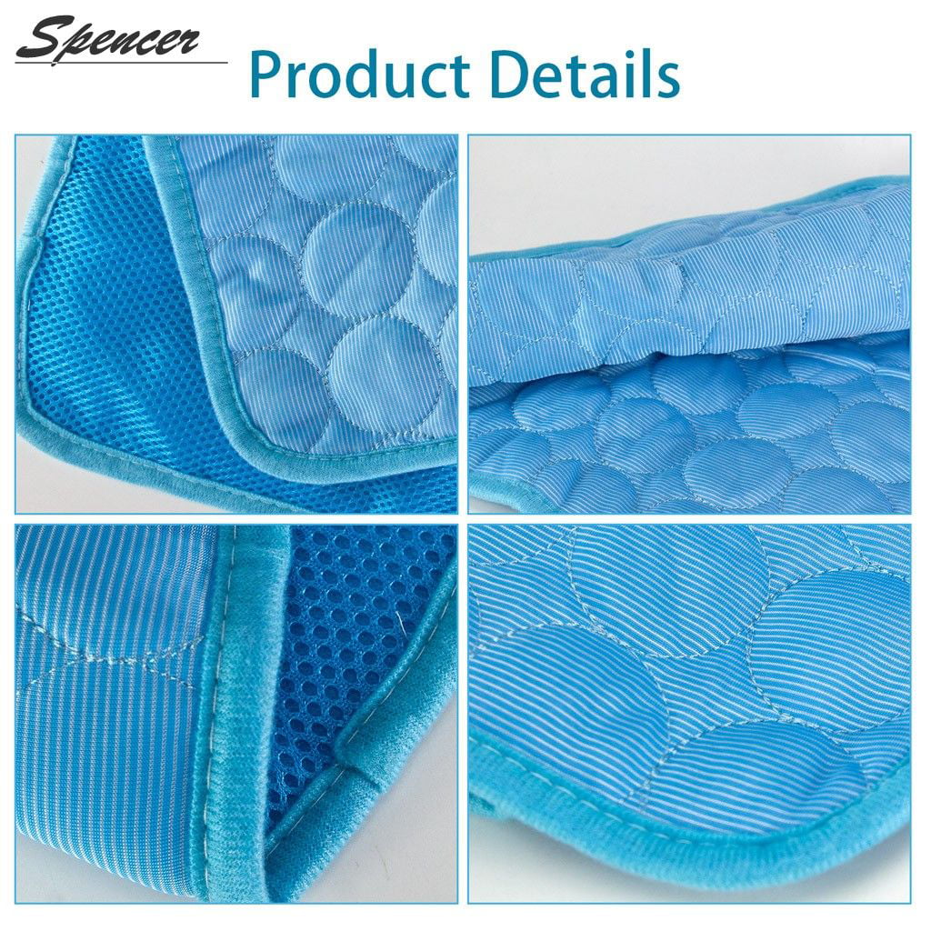 Spencer Pet Cooling Mat for Dogs Cats Non Toxic Breathable Ice Silk Cooling Pad Blanket for Kennels Crates Sofa Car Seats 
