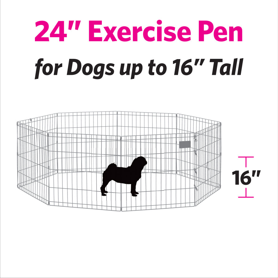MidWest Homes For Pets Metal Exercise Dog Playpen No Door， Gold， 24