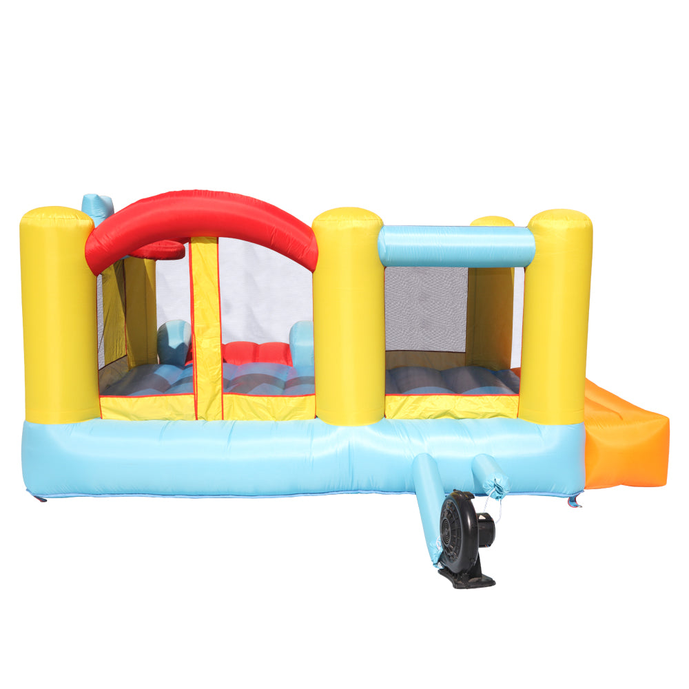 Topcobe Inflatable Bounce House for kids， Castle Jumper Bouncer Castle with Water Slide Pool， Basketball Hoop， 3 Balls