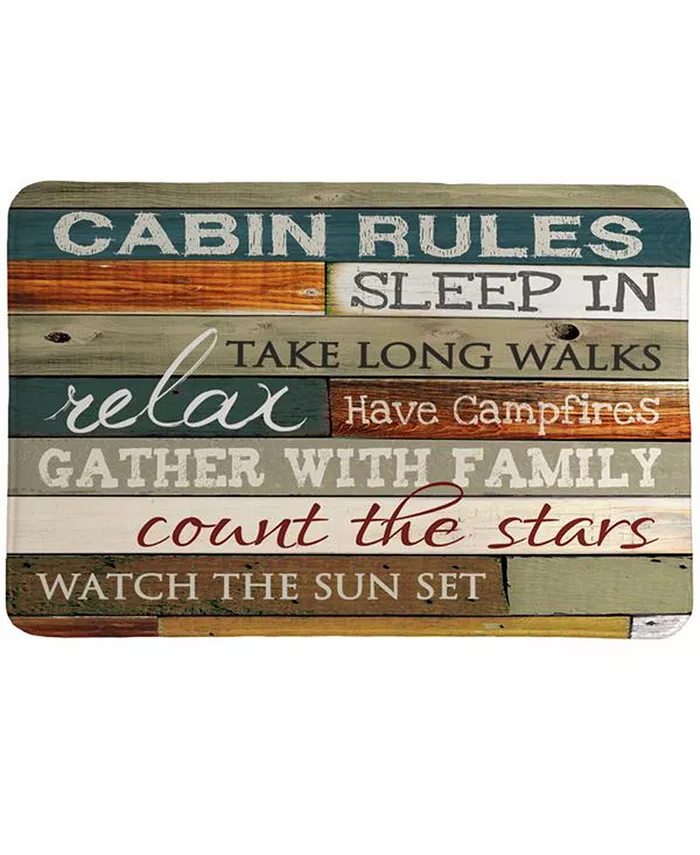 Laural Home Cabin Rules Memory Foam Rug