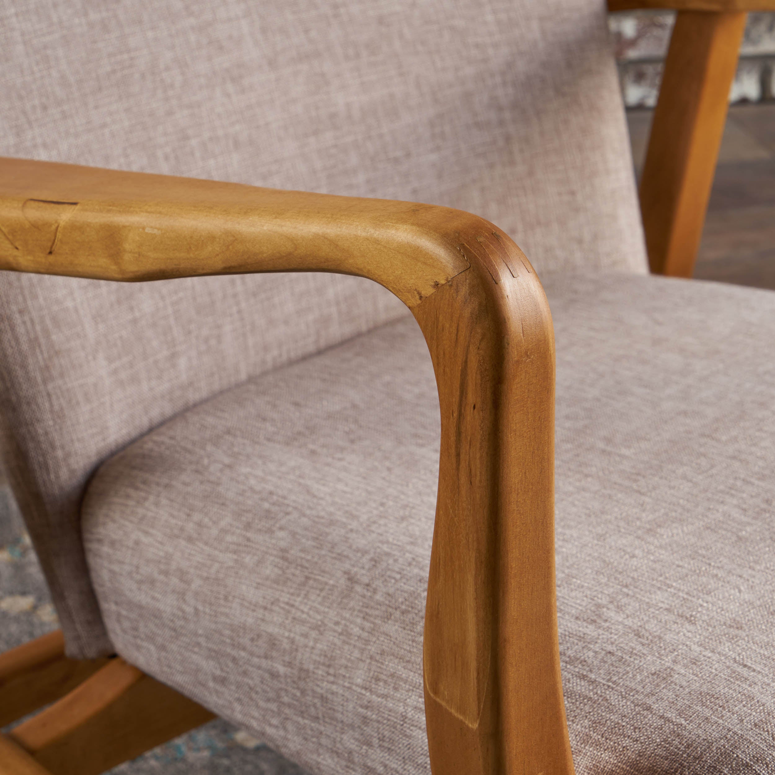 Collin Mid Century Fabric Rocking Chair