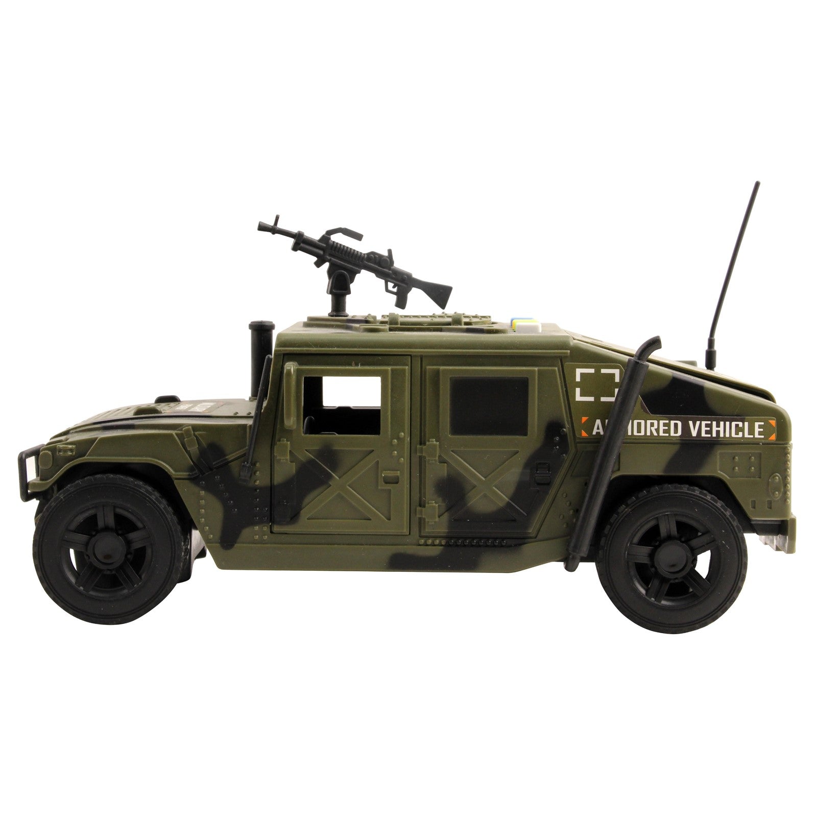 Vokodo Military Humvee Truck Friction Powered With Lights And Sounds Kids Push And Go 1:16 Scale Pretend Play Armored Army Vehicle