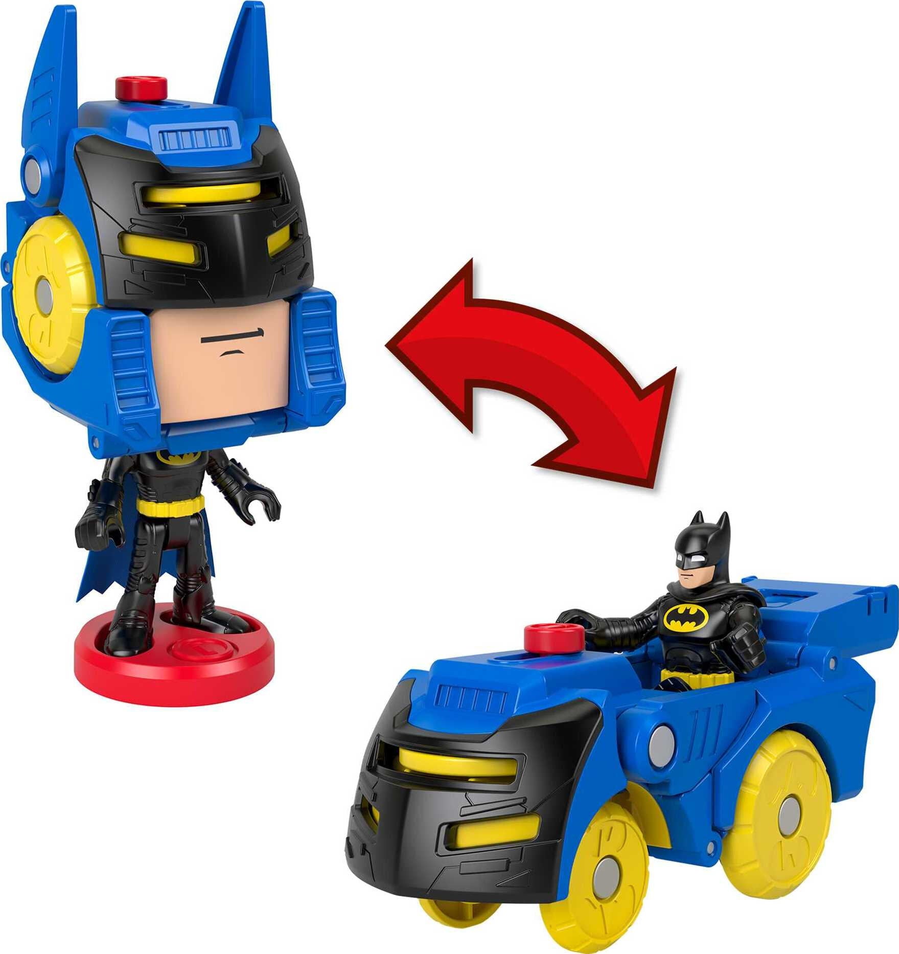 Imaginext DC Super Friends Head Shifters Batman Figure and Batmobile Vehicle Set