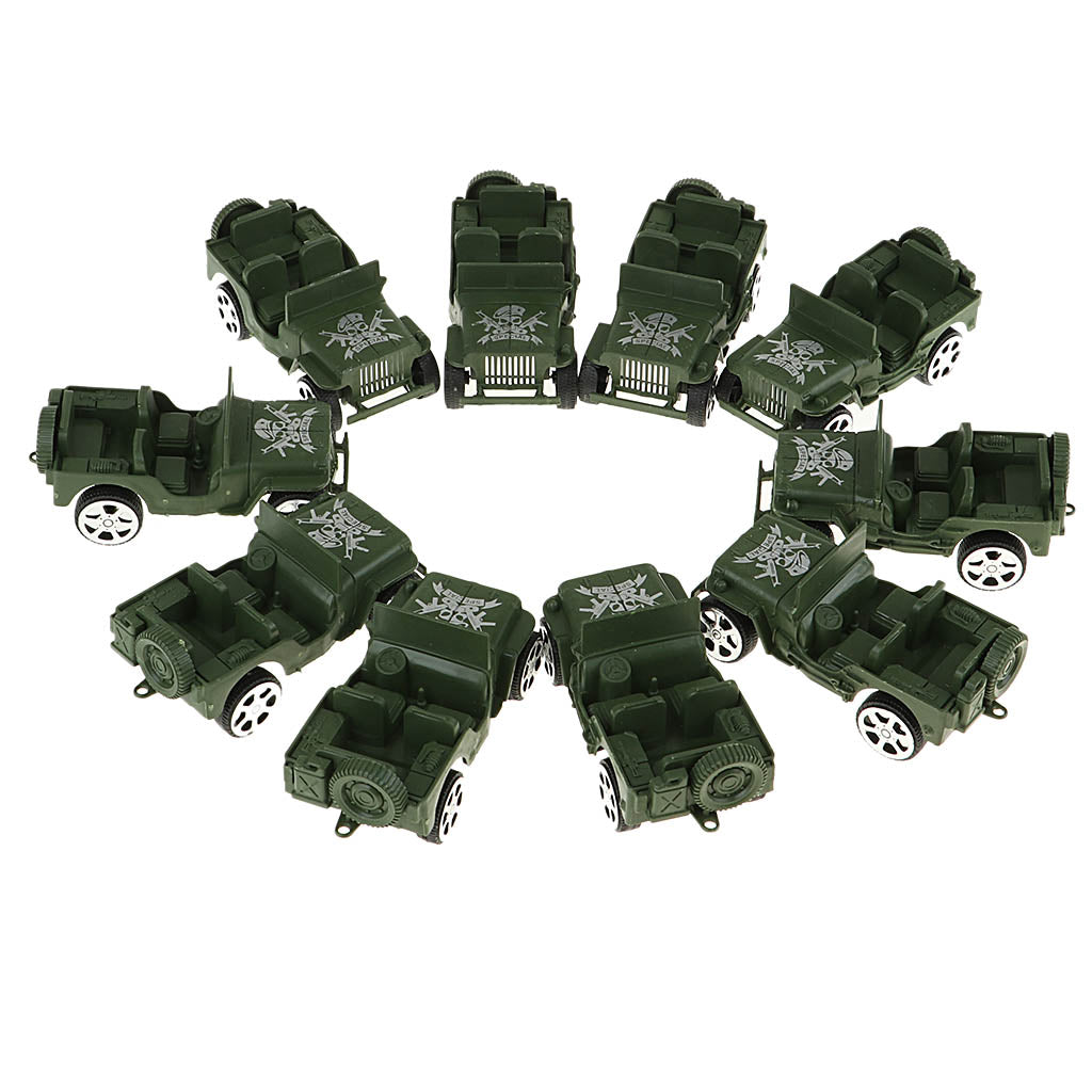 10pc Car Vehicle Models Toy Soldier Action Figure Accessories