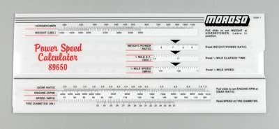 Moroso 89650 Moroso Power-Speed Calculators