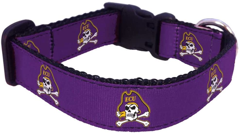 ECU Brand New Pet Dog Collar(X-Small)， Official Pirates Mascot Logo/Colors