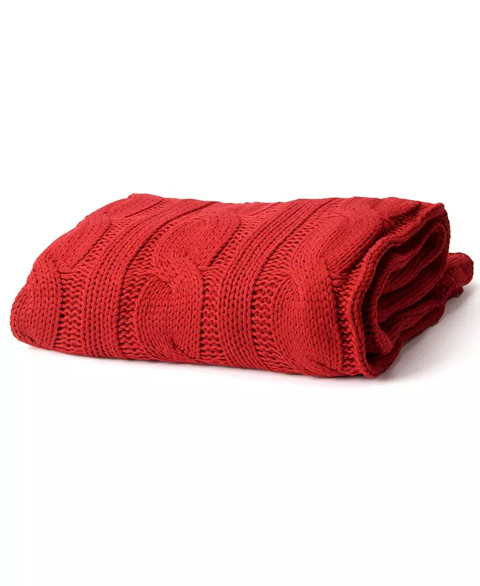 Happycare Textiles Soft Knitted Dual Cable Throw