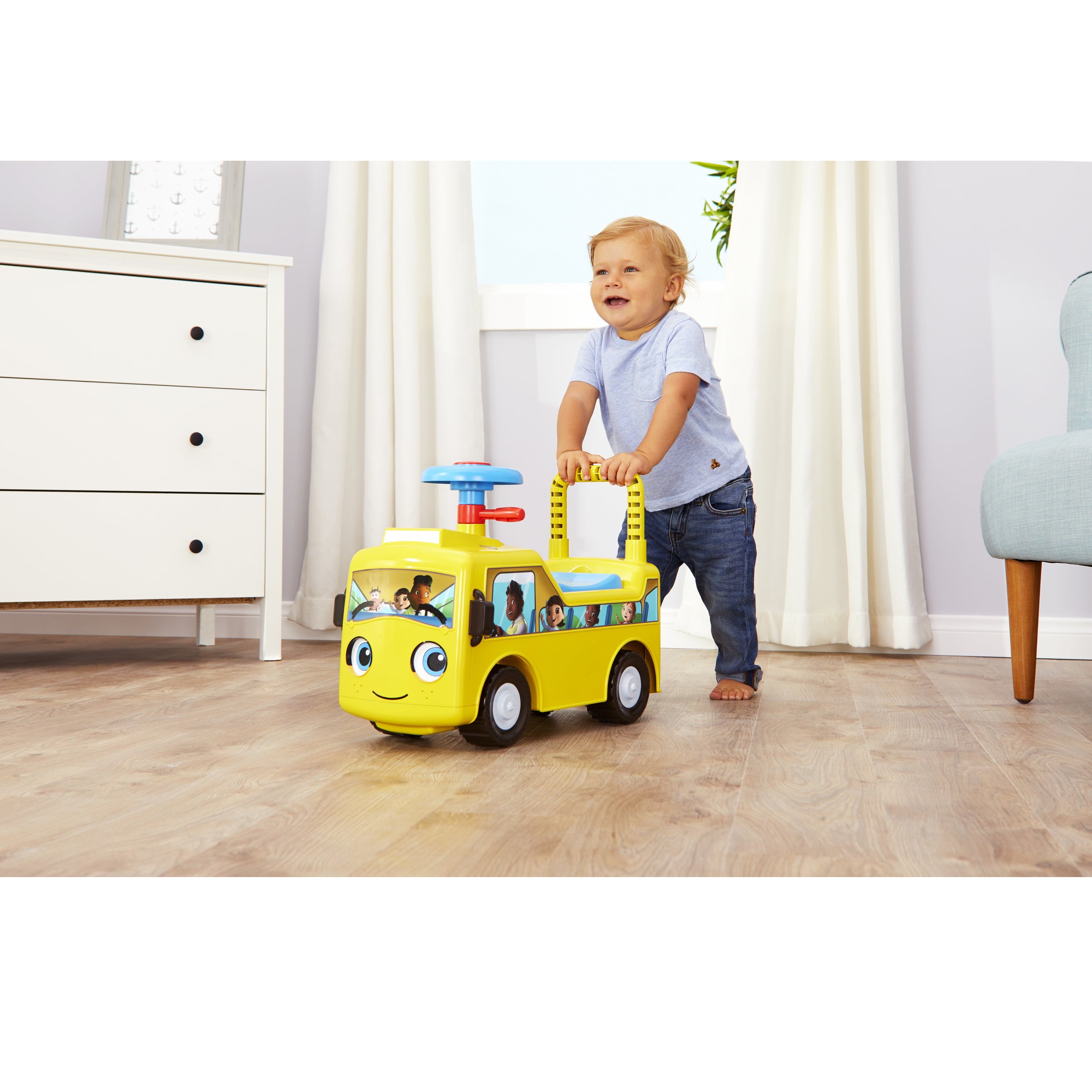 Little Tikes Little Baby Bum Wheels on the Bus Ride on Push Car Toy， Toddler Toy for Boys Girls Ages 1 2 3 Year Old