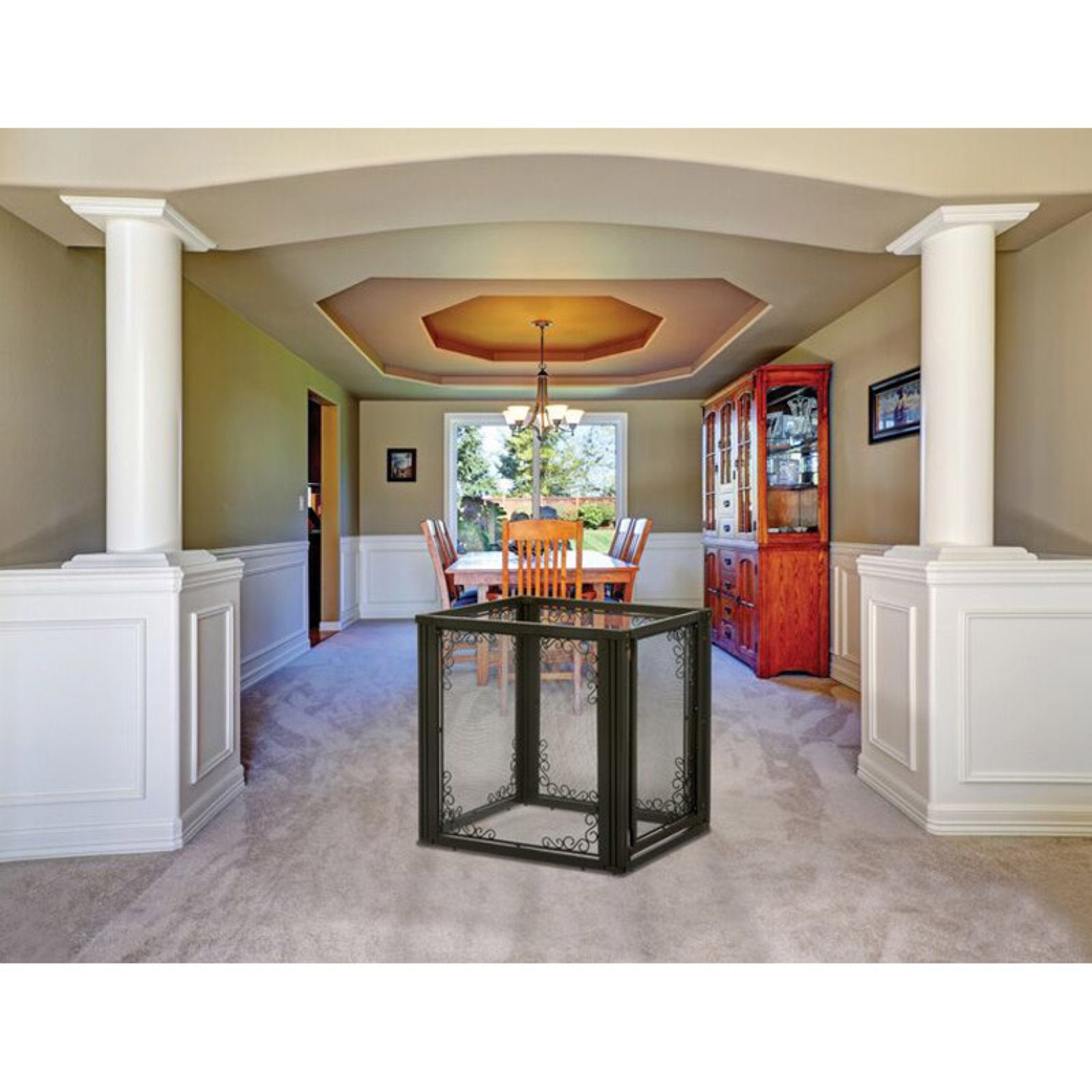 Richell R94937 Convertible Elite Mesh Pet Gate 6 Panelsand#44; Brown