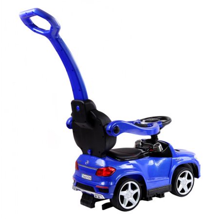 Best Ride On Cars Toddler 4-in-1 Mercedes Push Car Stroller w/ Lights， Blue