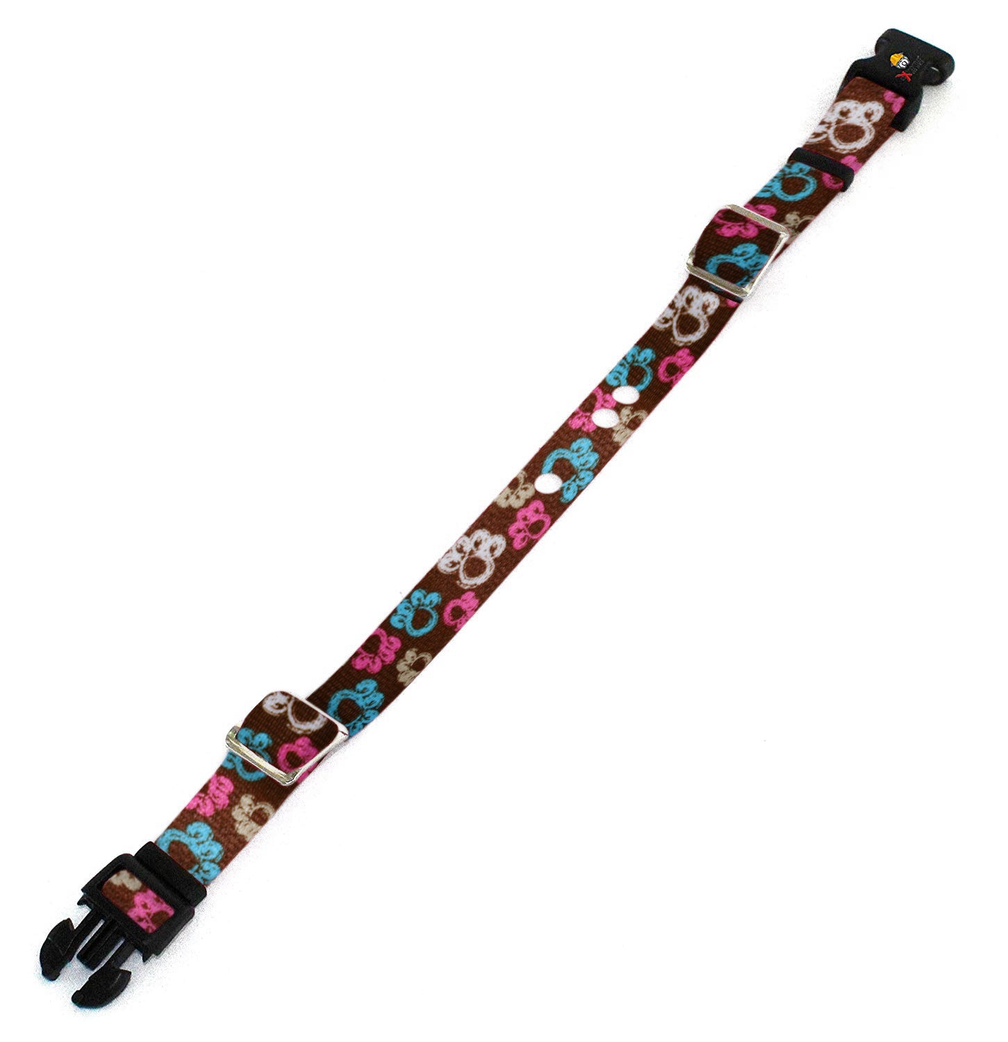 Replacement Receiver Collar Straps For All Brands Electric Dog Fences | Brown With Colorful Paws | PetSafe， Invisible Fence， More (Up To 26