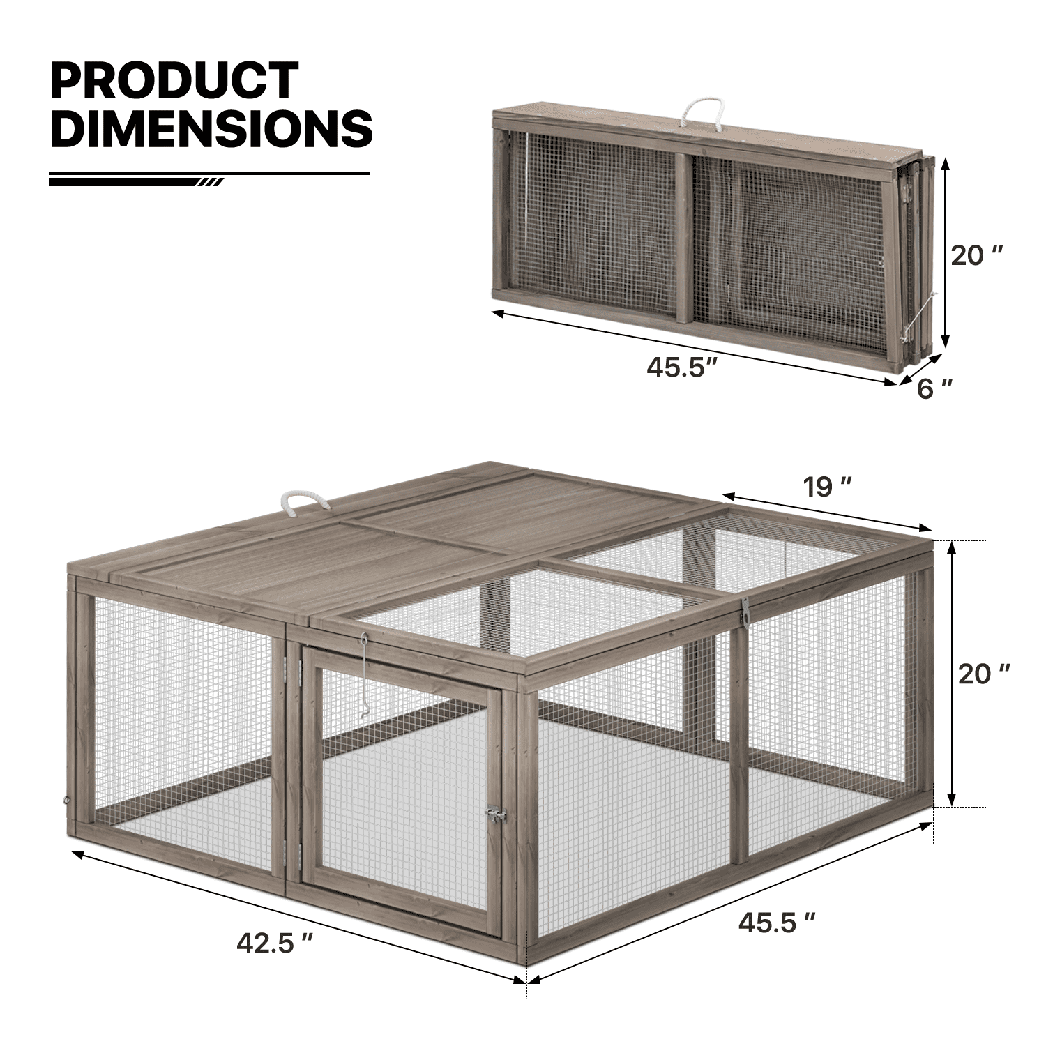 MoNiBloom Chicken Coop Rabbit Hutch， 45.5