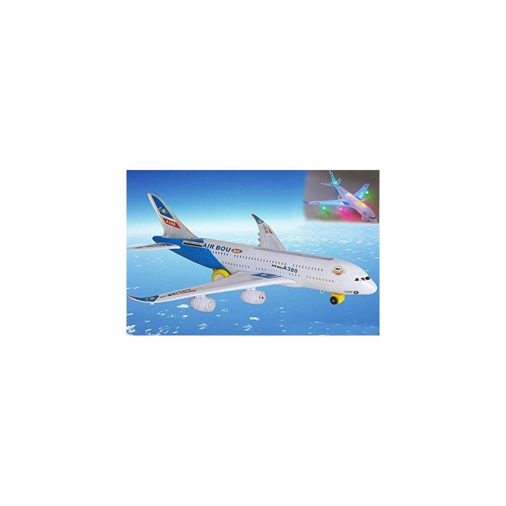 Top Race A380 Airplane Toys for 3，4，5，6 Years Old and Up | Plane Toy Model with Lights and Music， Bump and Go Airplane Toy for Boys and Girls