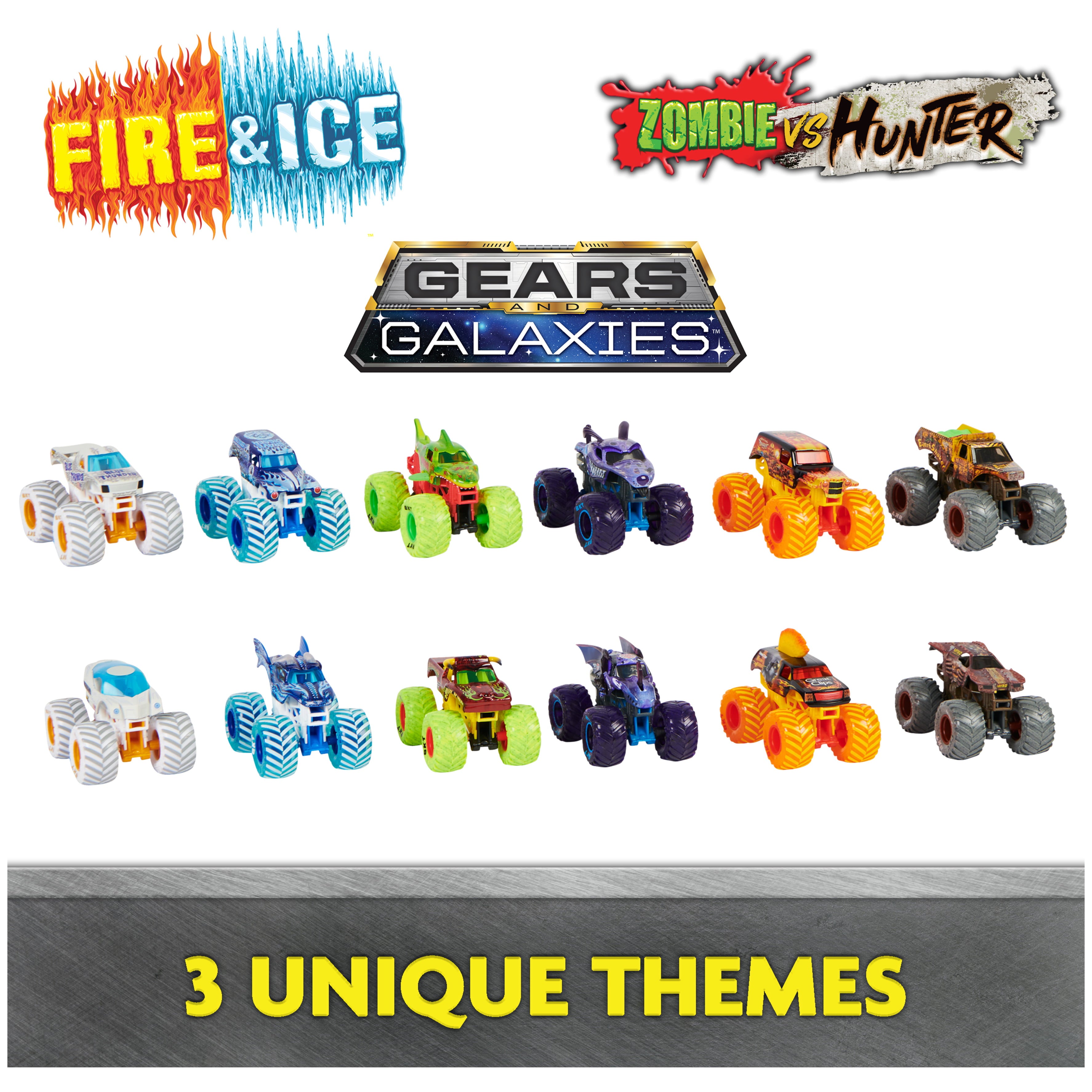 Monster Jam， 12-Pack 1:64 Scale Monster Truck Vehicles (Walmart Exclusive)
