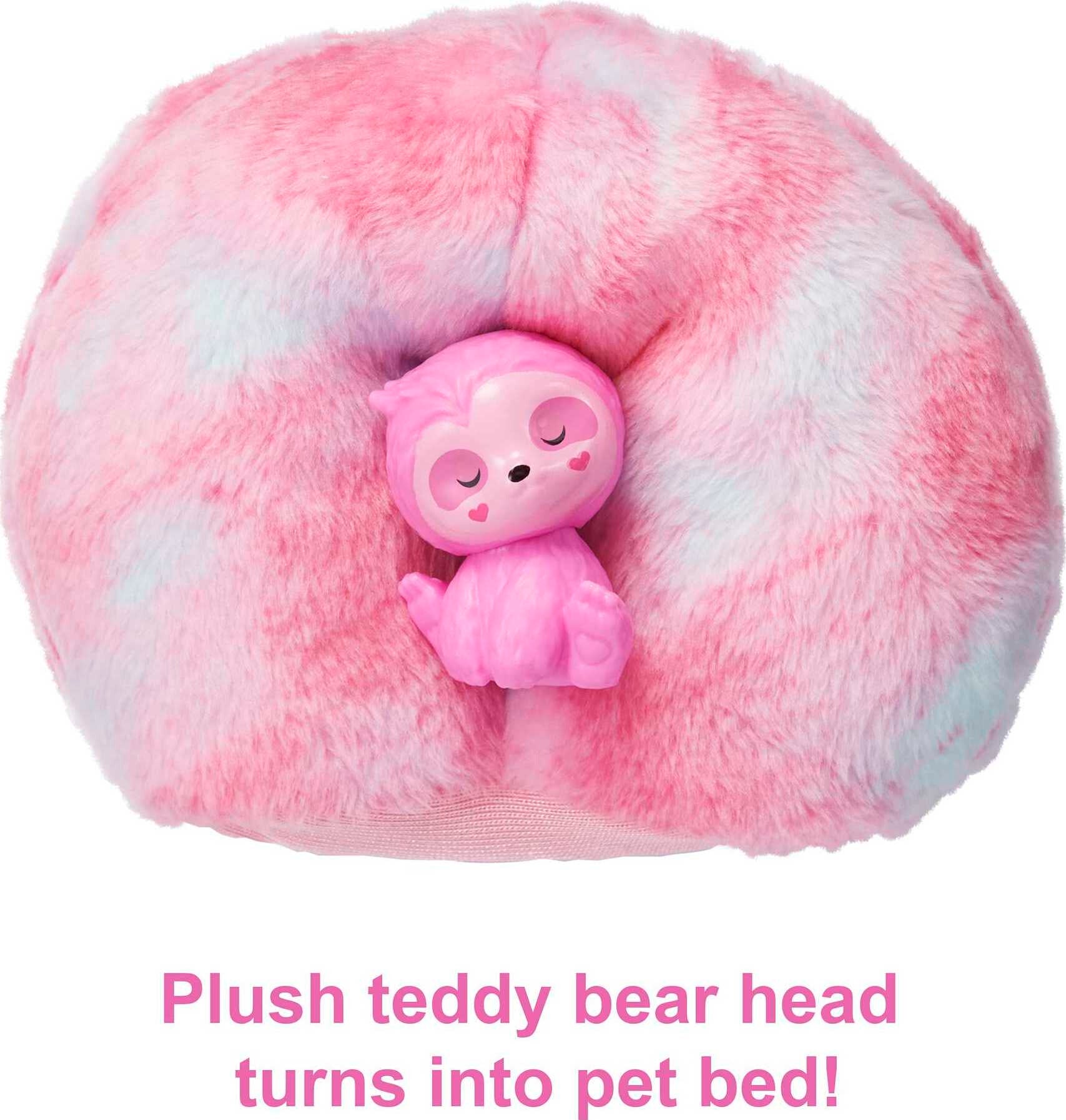 Barbie Cutie Reveal Fantasy Series Fashion Doll with Sloth Plush Costume, Mini Pet & Accessories