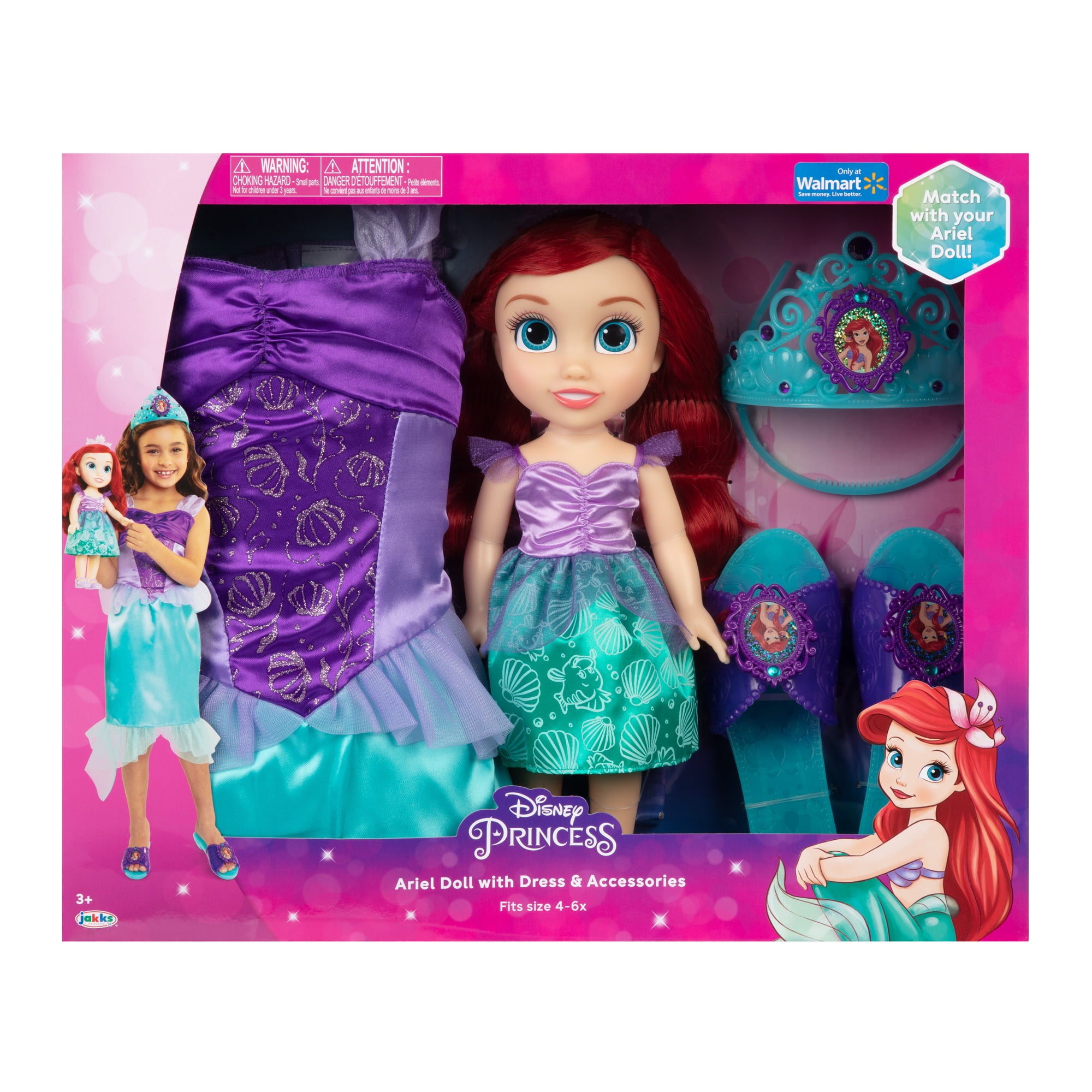 Disney Princess Ariel Toddler Doll with Child Size Dress and Accessories