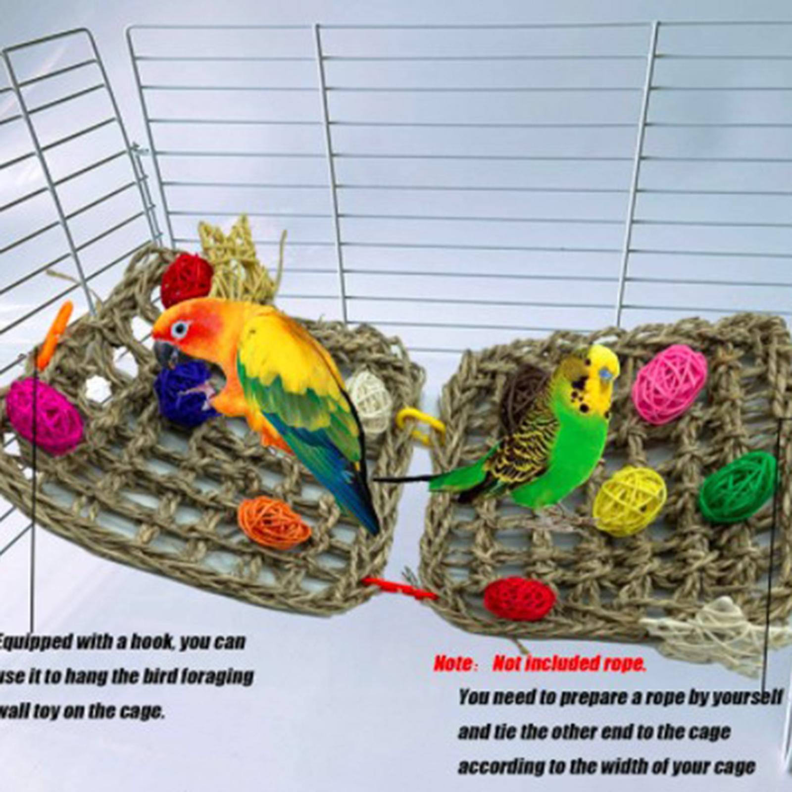 Large Medium Parrot Chewing Toys Cage Bite Rattan Swing for Bird Climbing Parrots Parakeet African Grey Macaws Parakeet