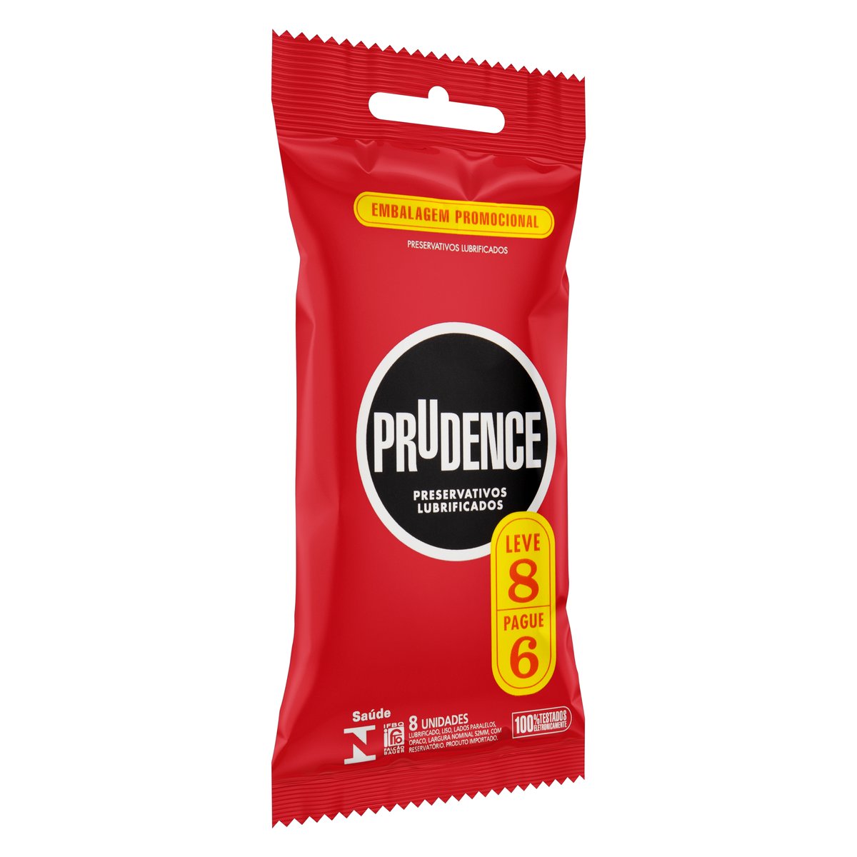 Preservativo Masculino Lubrificado Pacote Prudence  8 Unidades