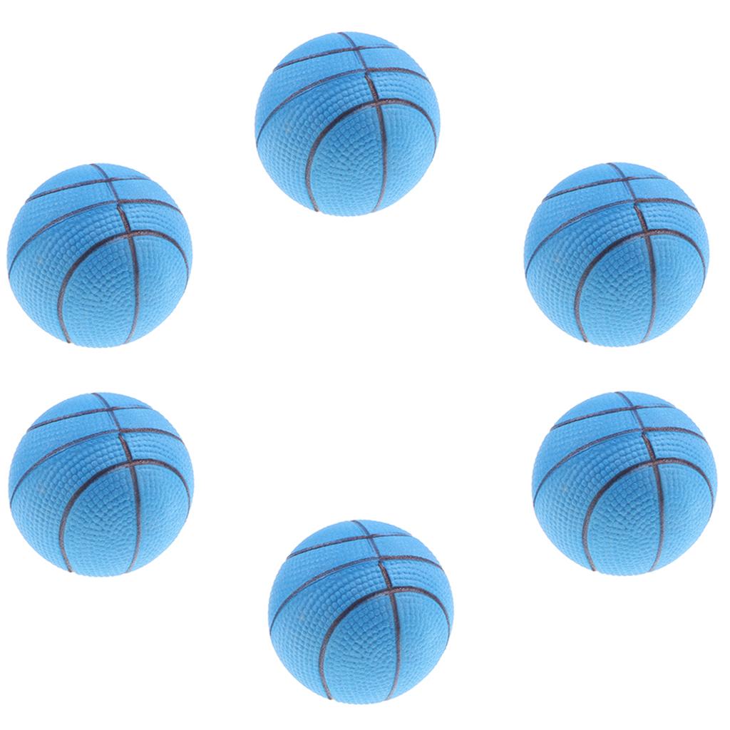 Shamjina 6pcs Mini Bouncy Balls EVA Basketball Party Bag Filler for Kids Blue