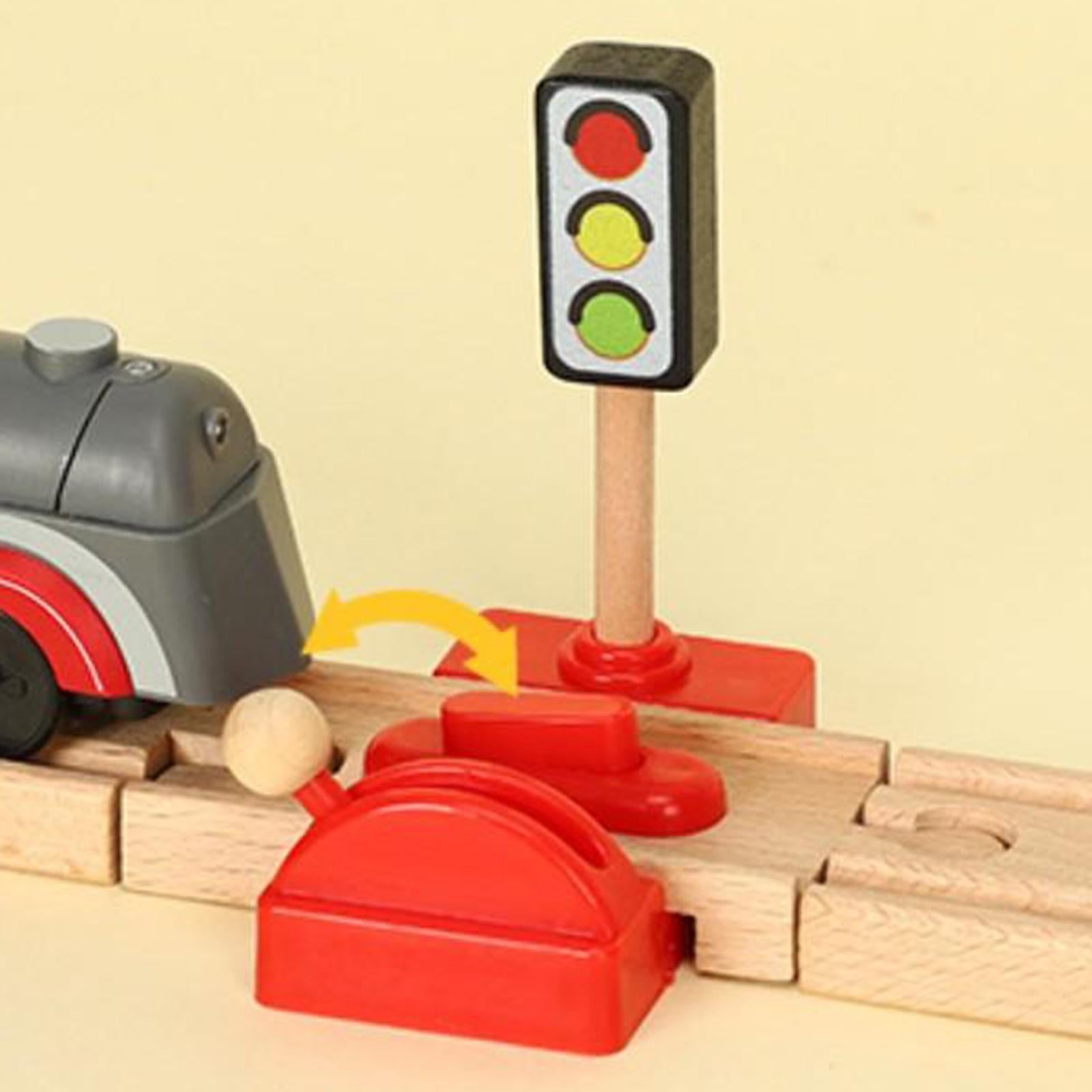 Realistic Wood Train Accessories Building Railway Train Child Toy for Crossroad