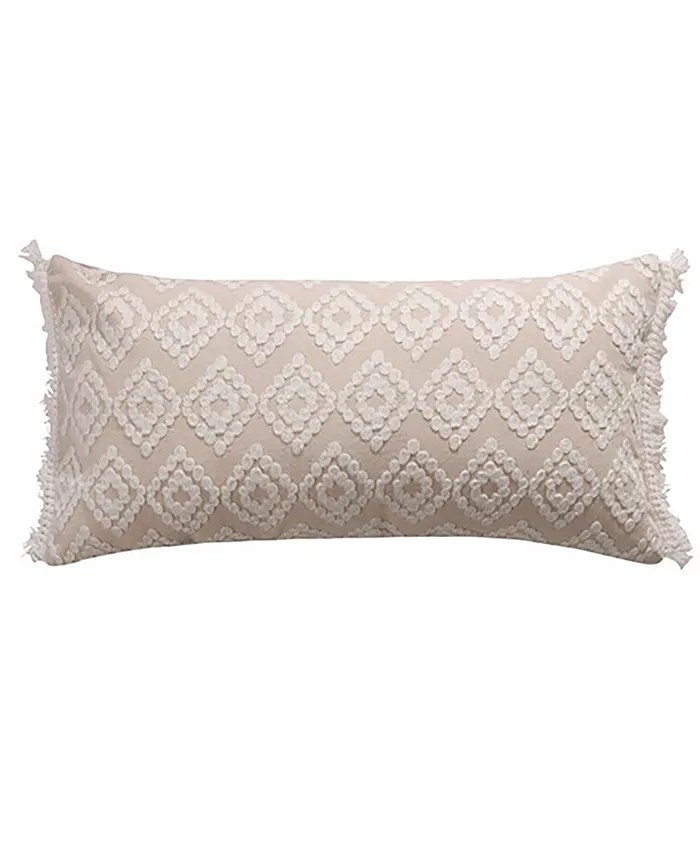 Levtex Addie Fringe Embroidered Decorative Pillow， 12