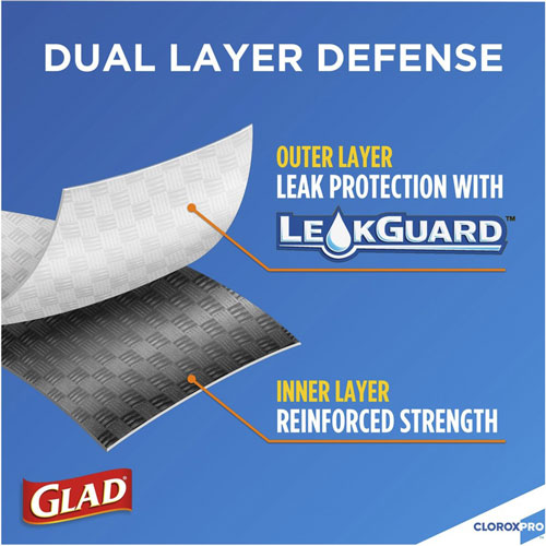 Clorox Glad ForceFlex Tall Kitchen Drawstring Trash Bags | 13 gal， 24